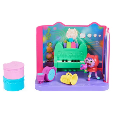 product image of Gabby’s Dollhouse, Groovy Music Room Playset with Daniel James Catnip Figure