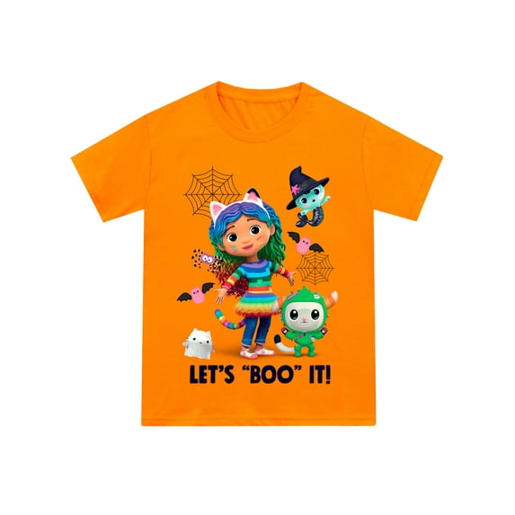 Gabby's Dollhouse Halloween T-Shirt Orange Sizes 4-10