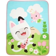 Gabby's Dollhouse Kids Fleece Throw Blanket, 46 x 60, Blue and Green, Dreamworks