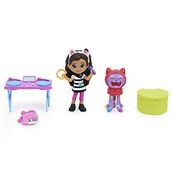 Gabby's Dollhouse Kitty Karaoke Set Dollhouse Accessories, 6 Pieces