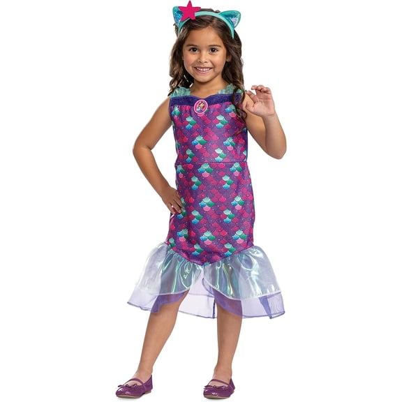 Gabby's Dollhouse Mercat Costume with Cat Ears Headband for Toddlers 2T