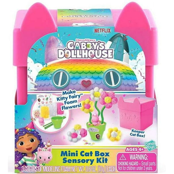 Gabby's Dollhouse Mini Cat Box Make Kitty Fairy Foam Flowers! Sensory Kit 33722