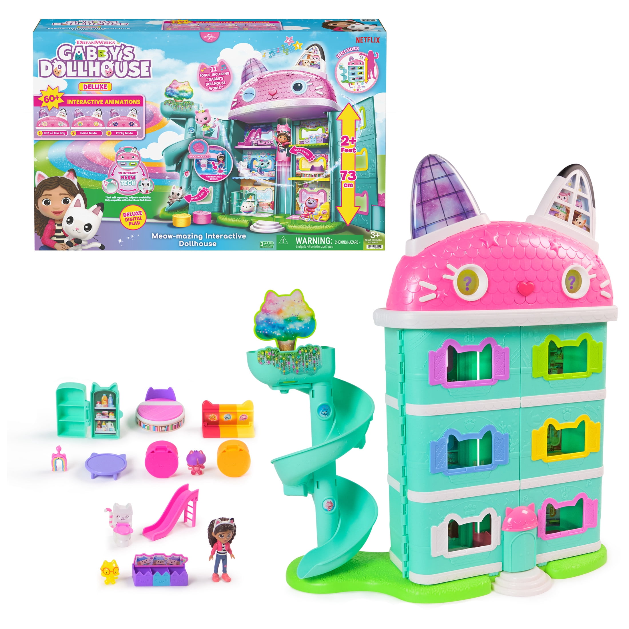 Gabby's Dollhouse: The Movie, Meow-mazing Interactive Dollhouse, Digital Eyes, Sound FX, 7 Rooms