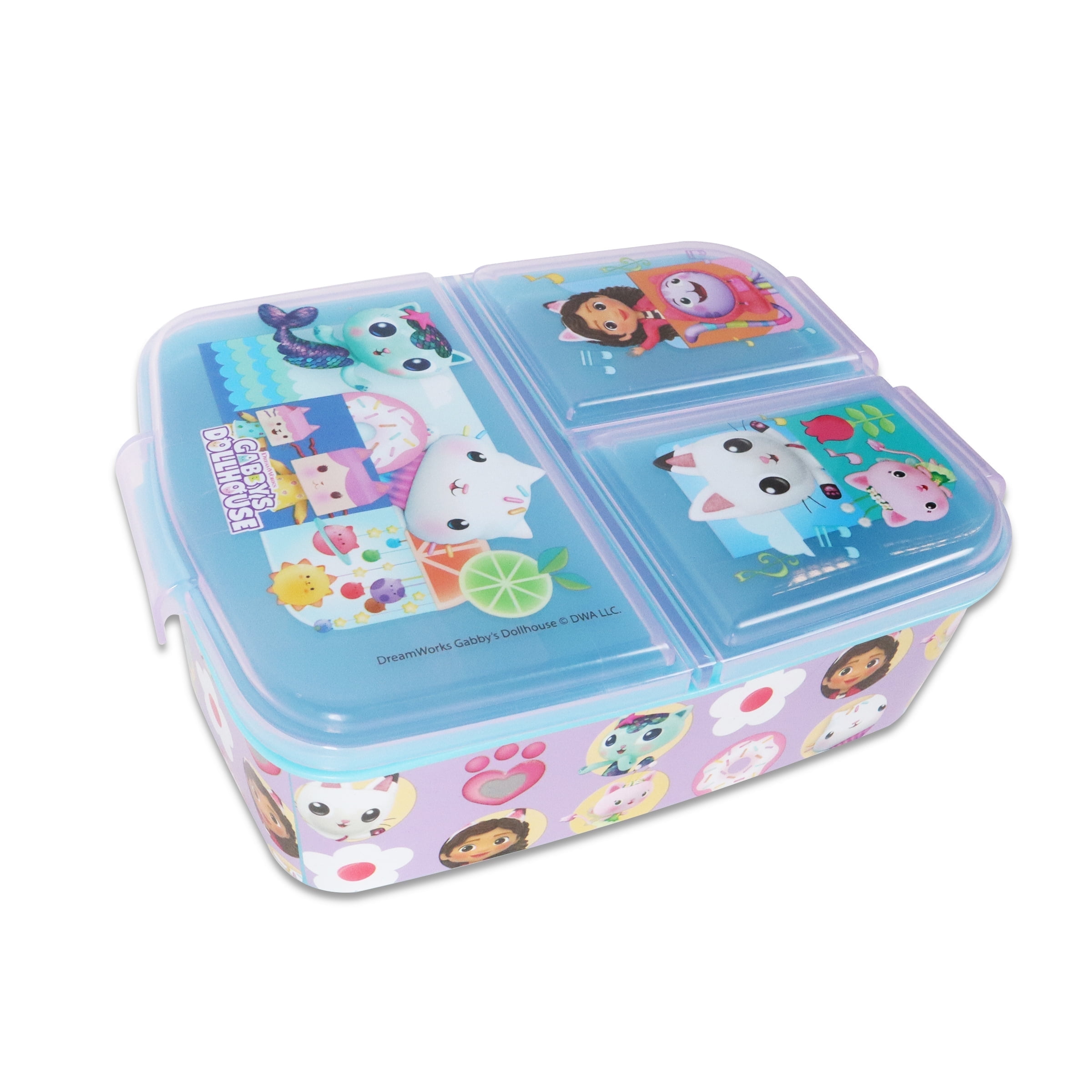 Gabby's Dollhouse Multi Compartment Lunch Box Set - Bento Box with Multiple Compartments - Spill-Proof and Leak-Proof - Durable and Easy to Clean