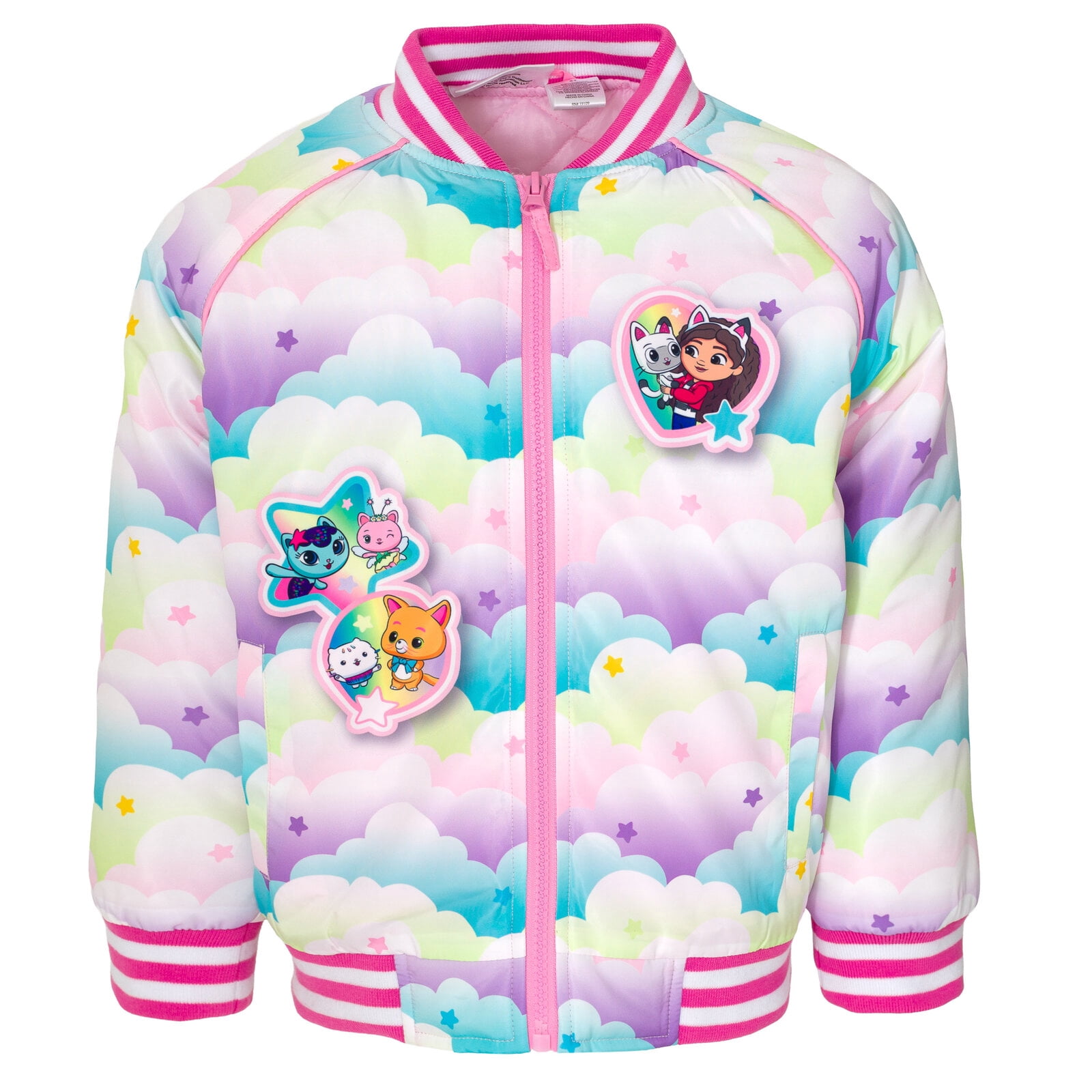 Gabby's Dollhouse Pandy Paws Gabby Cakey Cat Varsity Zip Up Bomber