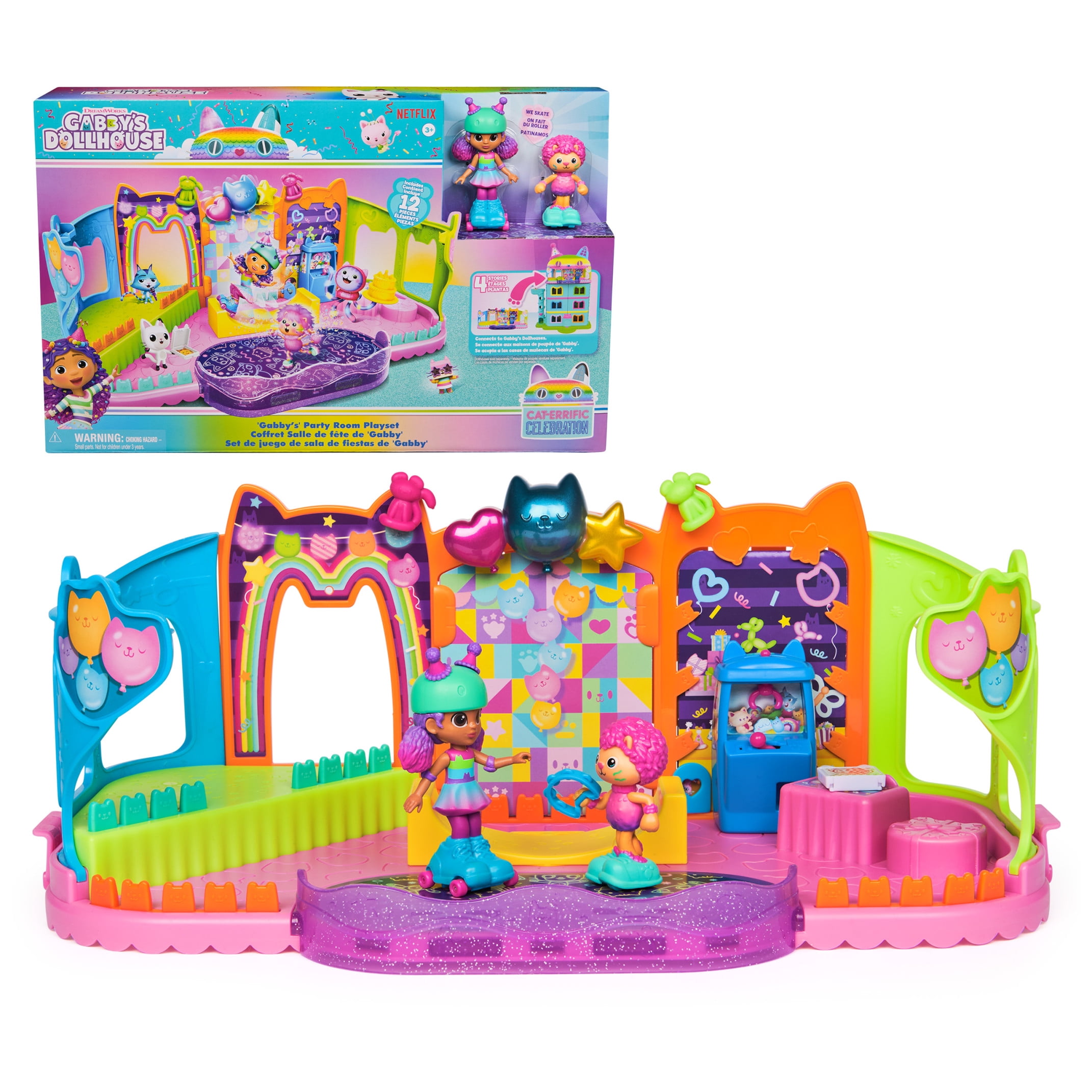 Gabby’s Dollhouse, Party Room Playset with Toy Fig