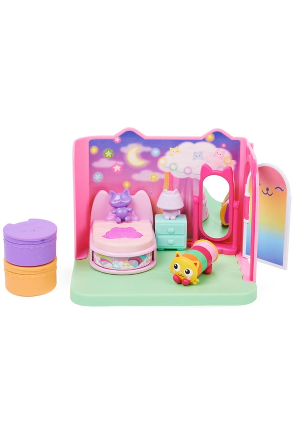 Gabby’s Dollhouse, Pillow Cat’s Sweet Dreams Bedroom Playset with Figure