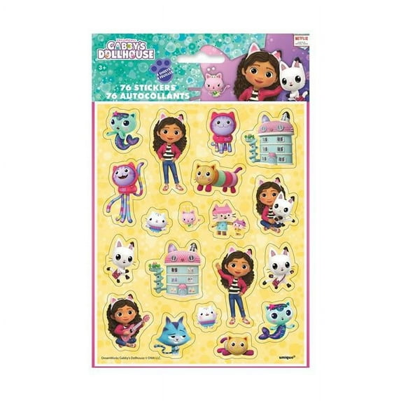 Gabby's Dollhouse Stickers 76 Stickers Favors Party Supplies
