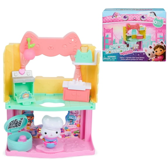 Gabby's Dollhouse: the Movie, Cakey's Sprinkle Cake-tastic Kitchen, Figure, Accessories & Surprise Toy