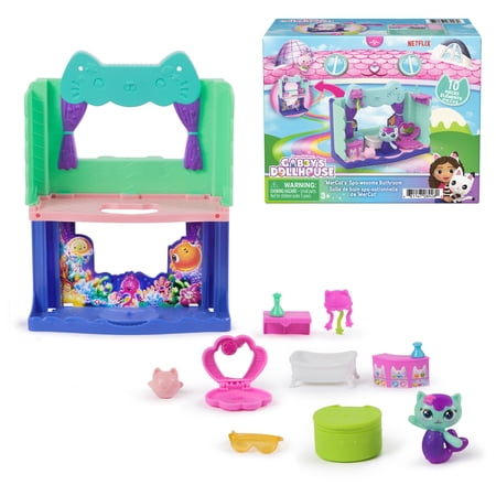 Gabby's Dollhouse MerCat's Spa-wesome Bathroom, with Figure, Accessories & Surprise Toy