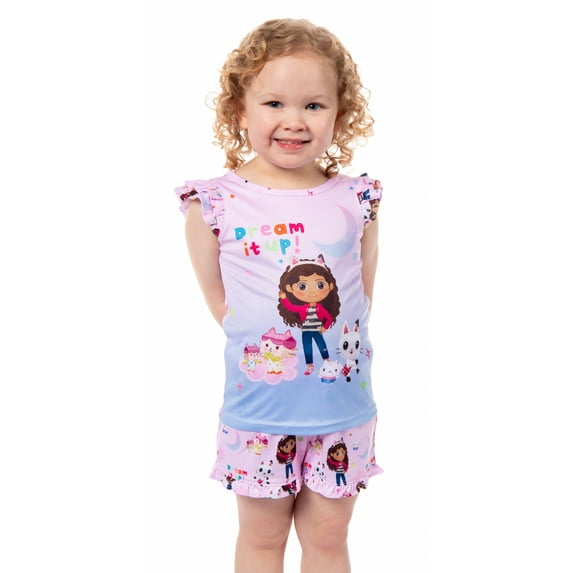 Gabby's Dollhouse Toddler Girls' Dream It Up Sleep 2-Piece Pajama Lounge Sleep Short Set
