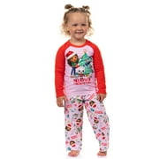 PJAMMY Gabby's Dollhouse Toddler Kids' Meowy Christmas Holiday 2-Piece Raglan Pajama Pant Set For Girls Boys Sleepwear Lounge