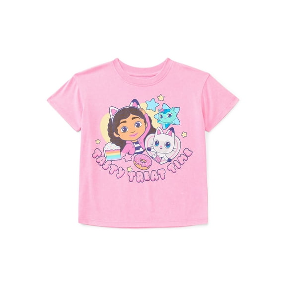 Gabby's Dollhouse Toddler Girls Graphic Tee with Short Sleeves, Sizes 12M-5T
