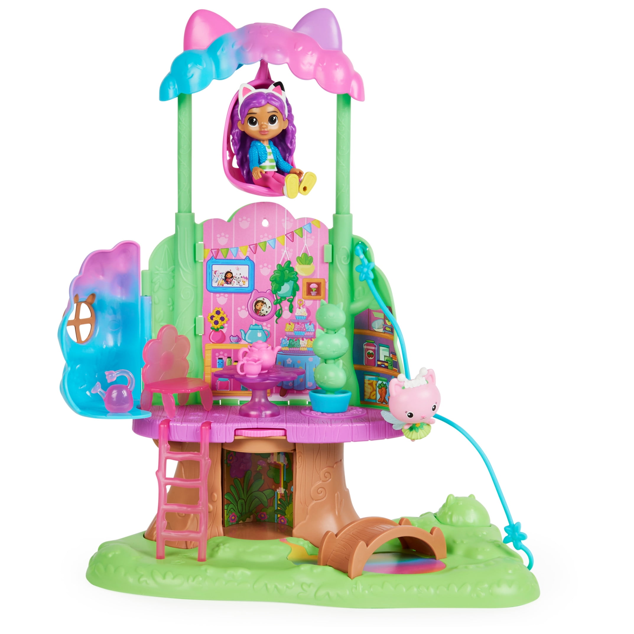 Gabby’s Dollhouse, Transforming Garden Treehouse Set with 2 Figures