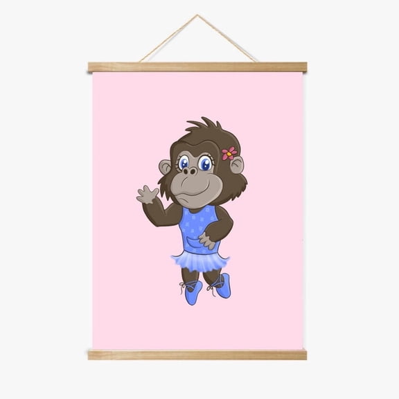 Gabby the Gorilla Magnetic Wood Frame Hanger by Dancing Littles Jungle