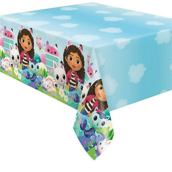 Gabbys Dollhouse 30392485 54 x 84 in. Gabbys Dollhouse Party Plastic Tablecover