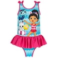 thumbnail image 1 of Gabbys Dollhouse Girls MerCat Swimsuit Blue Sizes 4-10, 1 of 1