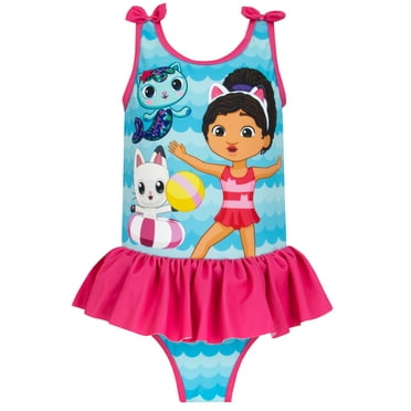 Gabbys Dollhouse Girls MerCat Swimsuit Blue Sizes 4-10