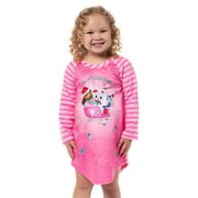 PJAMMY Gabbys Dollhouse Meowy Christmas Toddler Girl's Fleece Raglan Pajama Long Sleeve Nightgown PJ Sleep Dress