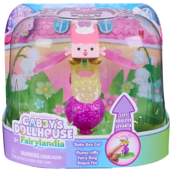 Gabby's Dollhouse Fairylandia, Baby Box Cat Flutter-riffic Fairy Ring with Display Stand