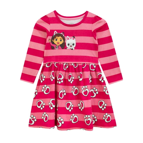 Gabbys Dollhouse Pandy Paws Dress Pink Sizes 4-10