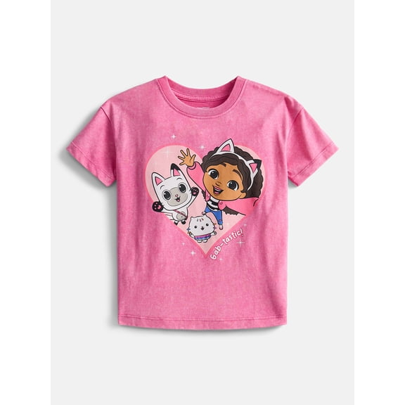 Gabby's Dollhouse Toddler Girls' Graphic Tee with Short Sleeves, Sizes 12M-5T