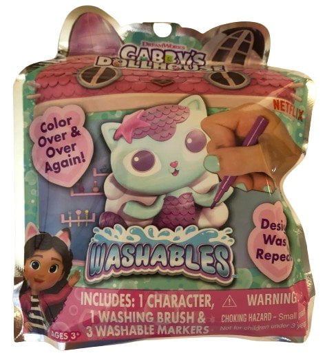 Gabbys Dollhouse Washables Mermaid Color and Wash