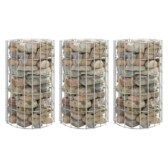 Gabion Baskets Set,Galvanized Wire,Raised Bed and Cage Baskets,Woven Steel Gabion Net for Backyard Garden,11.8 x 19.7 inches,3 pcs,Galvanized