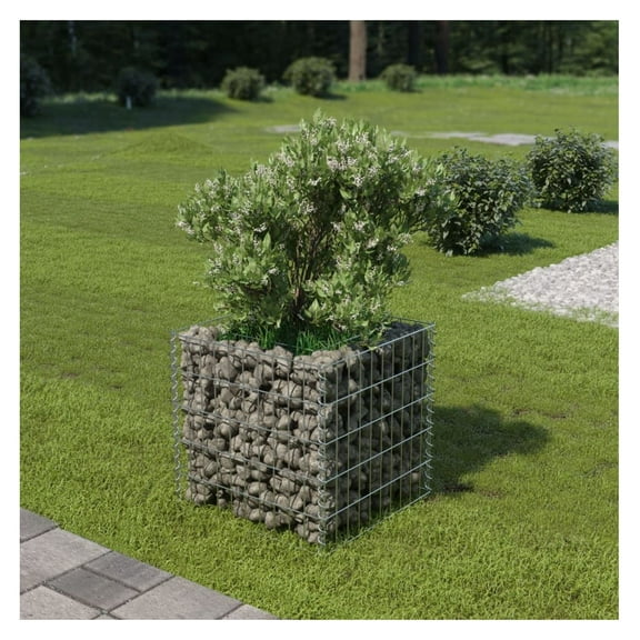 Gabion Raised Bed Galvanized Steel 19.7"x19.7"x19.7" Silver