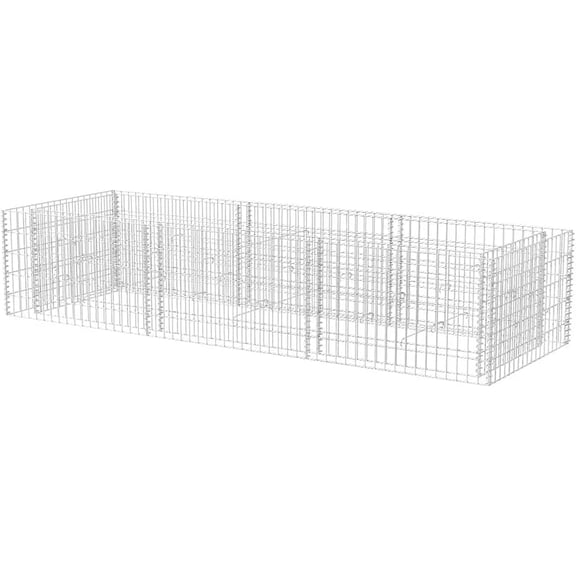 Gabion Raised Bed Galvanized Steel Planter 106.3x35.4x19.7 Inches for Garden Flower Border