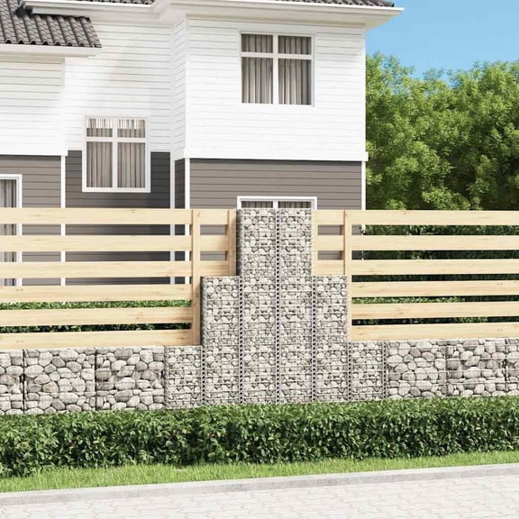 Gabion Set 6 Piece Galvanized Wire Outdoor Garden  Yard Privacy Protection Welded Mesh Rock-Stone Wall Barrier Fence Panel