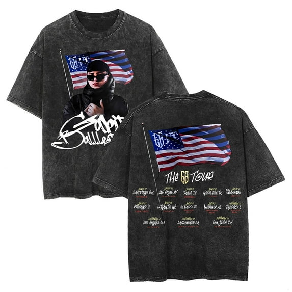 Gabito Ballesteros The GB Tour Cotton T-shirt Casual Short Sleeve Vintage Washed Tee Shirt