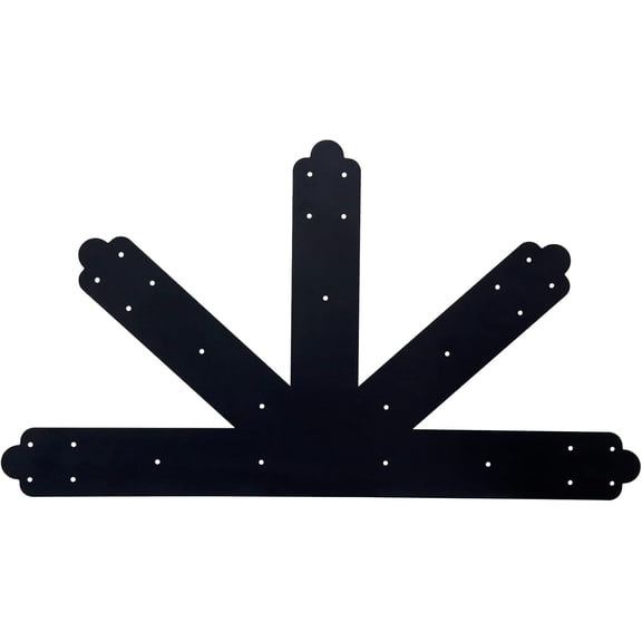 Gable Plate, Powder-Coated Truss Connector Plates, 12:12 Pitch Gable Bracket, 4 mm / 0.16" Steel Truss Nail Plates, Tie Plate with Bolts for Wooden Beam Use, Black