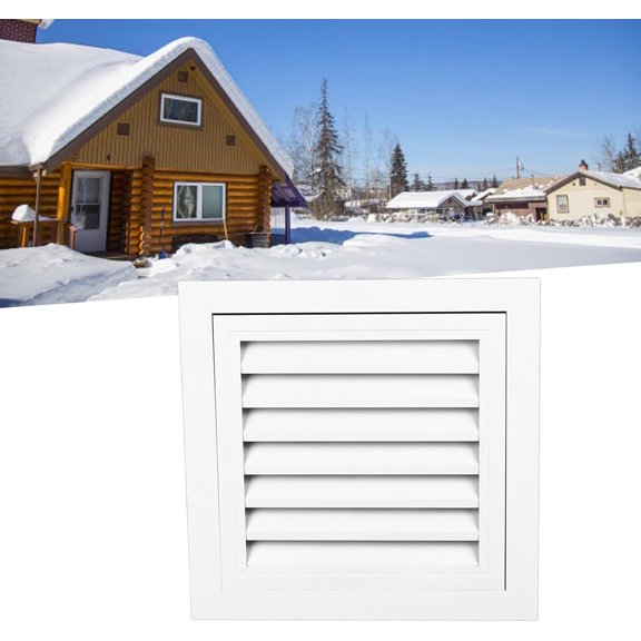 Gable Vent, 14" x 14" Aluminum Alloy Gable Vent with Screen, Exterior Doors Wall Gable Louver Vent for Houses Attic Garage Ceiling and Shed Ventilation, Vent Opening: 12" x 12", White