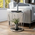 thumbnail image 1 of Gables 1-Shelf Metal Round End Table, Chrome and Clear, 1 of 7