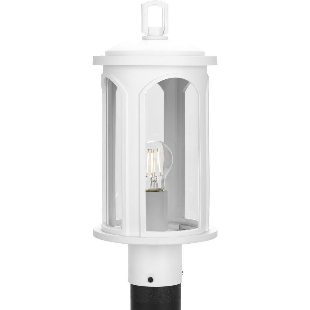 Gables 17" Satin White Outdoor Post Lantern with Clear Glass