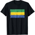 thumbnail image 1 of Gabon Gabonese-Republic Flag Gift Football-Fan Sports T-Shirt, 1 of 4
