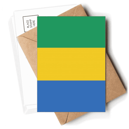Gabon National Flag Africa Country Postcards Envelopes Blank Note Cards Mailing