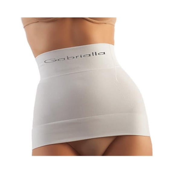 Gabrialla  Seamless Milk Fiber Body Shaping Abdominal Support Binder, Ivory - Extra Large
