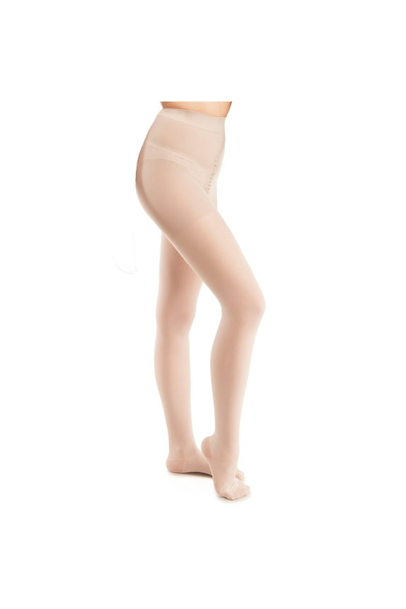 Sheer Graduated Compression Pantyhose, Firm Support, for Women 23-30 mmHg: H-330 Medium, Nude