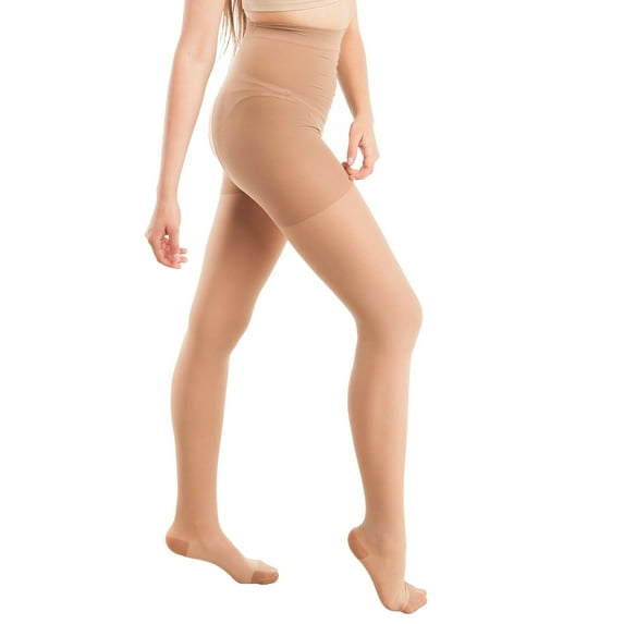 Gabrialla Sheer Graduated Compression Pantyhose, Firm Support, for Women 23-30 mmHg: H-330 Queen, Beige