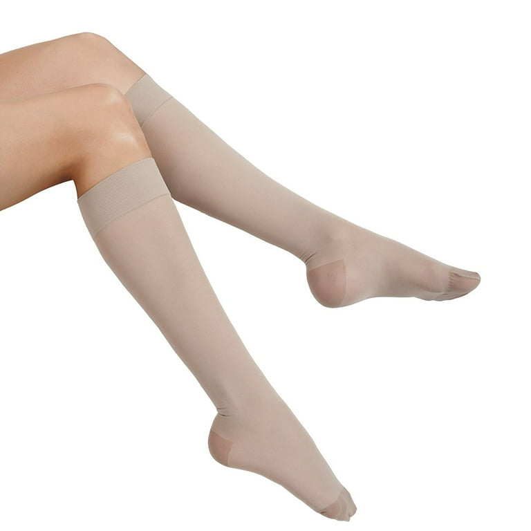 Gabrialla Sheer Knee High Compression Socks for Women, 15-20 mmHg