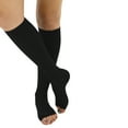 thumbnail image 1 of Gabrialla Unisex Microfiber Open Toe Knee High Graduated Compression Stockings (25-35mmHg): H-304(O), 1 of 7