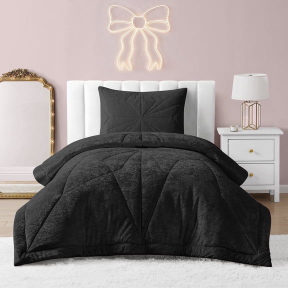 Gabriel 2 piece Comforter Set, Black, Twin