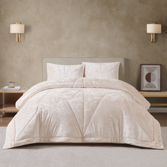 Gabriel 3 piece Comforter Set, Blush, King