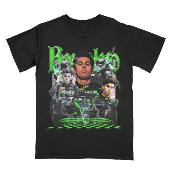 Gabriel Bortoleto Sauber Kick Vintage Shirt ,Black Color,Size XL