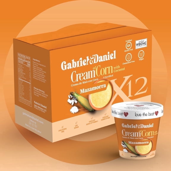 Gabriel & Daniel Instant Cream of Corn with Coconut Hot Cereal Mazamorra Latin Style Gluten-Free 12 Pack 12- 1.49 oz (42 oz)