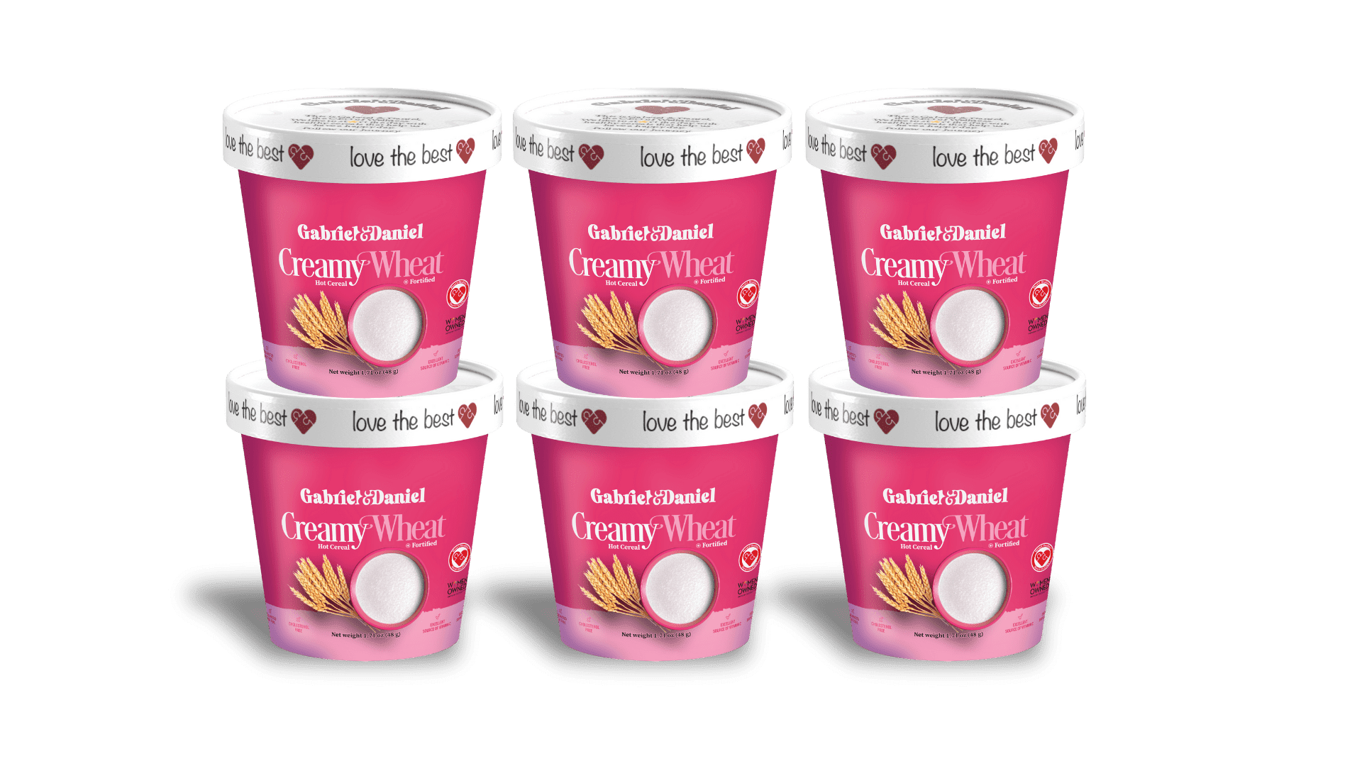 Gabriel & Daniel Daniel Organic Creamy Wheat Hot Cereal Cup, Non-GMO, Easy-to-Digest, 6 Pack