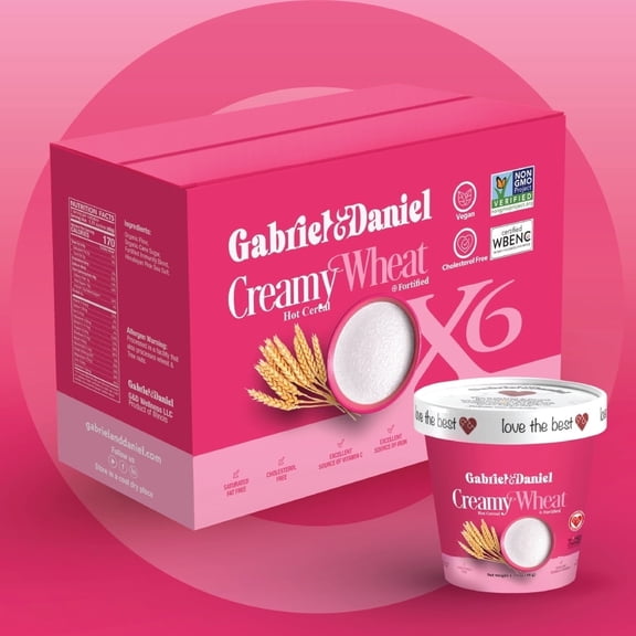 Gabriel & Daniel Daniel Organic Cream of Wheat Instant Cereal, Nourishing Grain, 6 Pack
