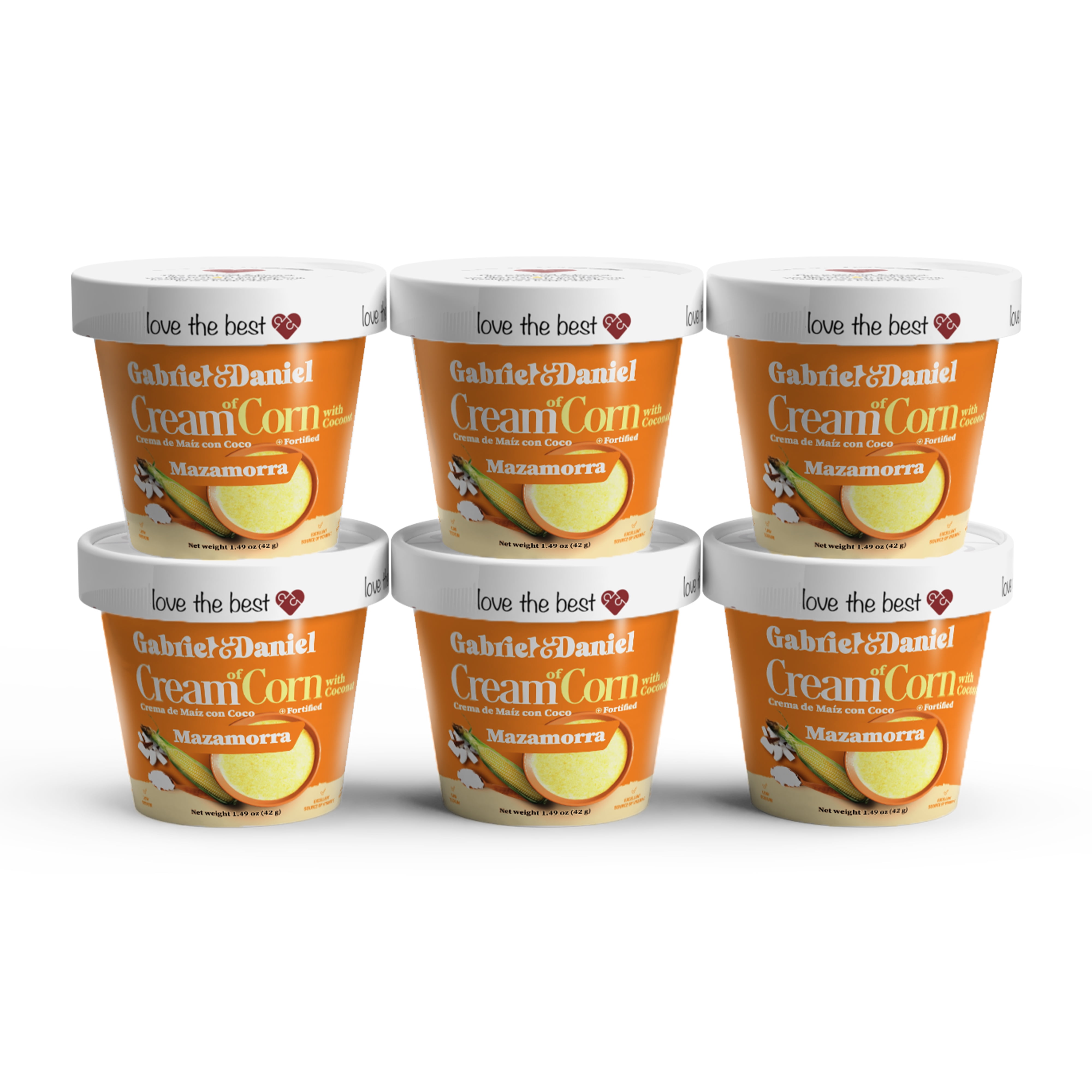Gabriel & Daniel Daniel Instant Cream of Corn with Coconut Hot Breakfast Cereal, Gluten Free, 6 Pack